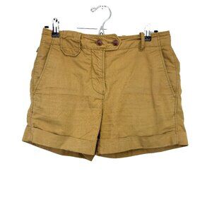 AIGLE Cotton & Linen Tobacco Tan‎ Gorpcore Luxury Brand Shorts sz S / Eu 38